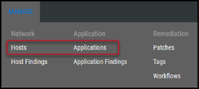 Update Remediation by Assessment - Hosts and Applications Menu Location